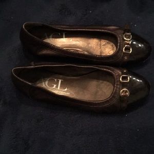 AGL Attilio Giustil Leombruni bronze cap toe flats